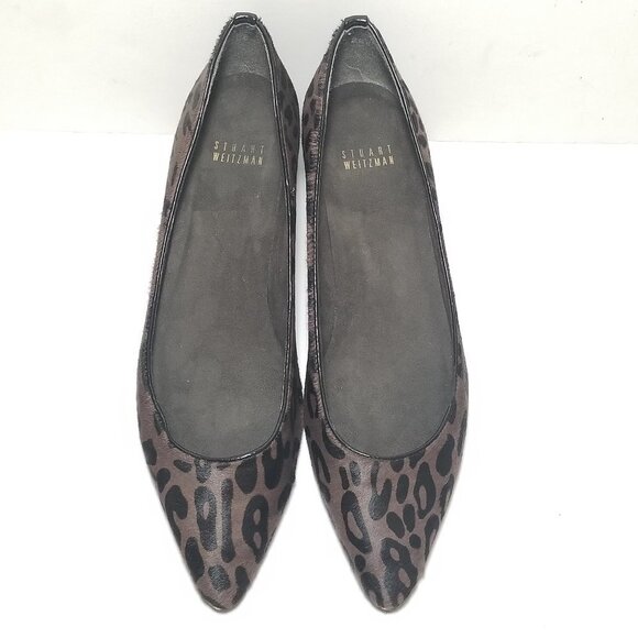 Stewart Weitzman Leopard Print Calf Skin Wedges - Picture 2 of 8